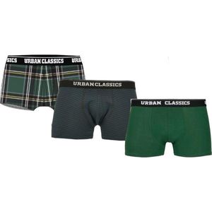 Urban Classics - Set van 3 Boxershorts - Groen - Stretch-Jersey - Slim Fit