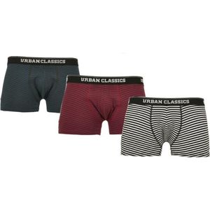 Urban Classics - Boxers - Groen-Rood/Zwart-Wit - 3 Stuks - 95% Katoen, 5% Polyester
