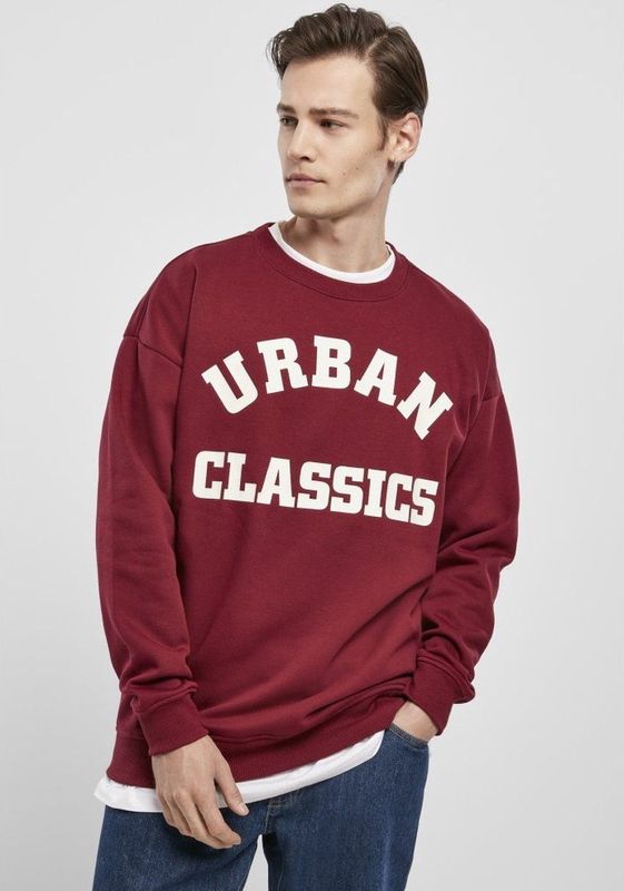 Urban Classics - College Print Crew Sweatshirt - Kokosmelk - Katoenfleece - Casual
