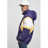 STARTER BLACK LABEL Color Block Half Zip Retro Windjack voor heren, Paars Wit Geel
