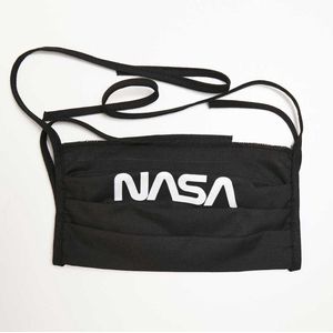 Stofmasker met motief, herbruikbaar katoenmasker NASA gezichtsmasker, zwart, 1 stuk