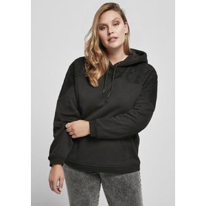 Urban Classics - Lace Inset - Sweatshirt - Zwart - Met Capuchon en Kangoeroezak