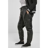 Urban Classics - Faux Leather Cargobroek - Zwart
