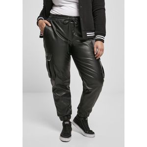 Urban Classics - Faux Leather Cargobroek - Zwart