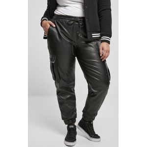 Urban Classics - Faux Leather Cargobroek - Zwart