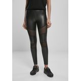 Urban Classics - Tech Mesh Faux Leather Legging   Zwart