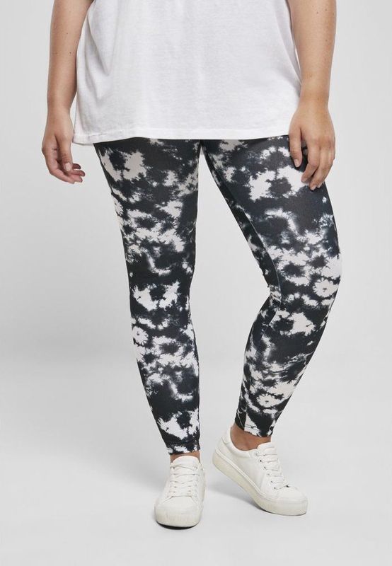 Urban Classics - Tie Dye Legging - Zwart/Wit