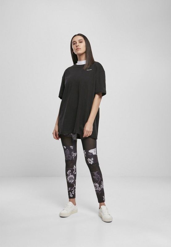 Urban Classics Damen Leggings Ladies Tech Mesh AOP Leggings Darkflower