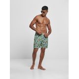 Urban Classics - Zwemshorts - Turquoise - Gemengde Kleuren - Motiefprint