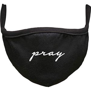 Urban Classics Pray Wording Gezichtsmasker, uniseks, zwart, Eén maat, zwart.