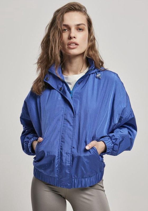 Urban Classics - Oversized Windbreaker - Damesjas - Sporty Blue - Crinkle Nylon