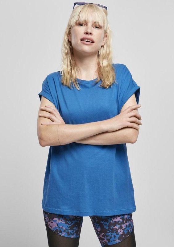 Urban Classics - Extended Shoulder Dames T-shirt - Blauw