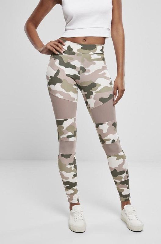 Urban Classics - Camo Tech Mesh Legging - Sportbroek - Duskrose Camo - Dames