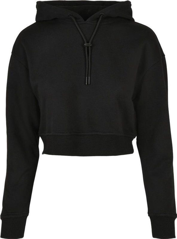 Urban Classics - Short Terry Crop Hoodie - Zwart