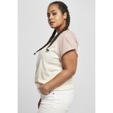 Urban Classics - Contrast Raglan Dames T-shirt Creme Roze