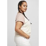 Urban Classics - Contrast Raglan Dames T-shirt Creme Roze