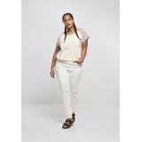 Urban Classics - Contrast Raglan Dames T-shirt Creme Roze