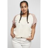 Urban Classics - Contrast Raglan Dames T-shirt Creme Roze