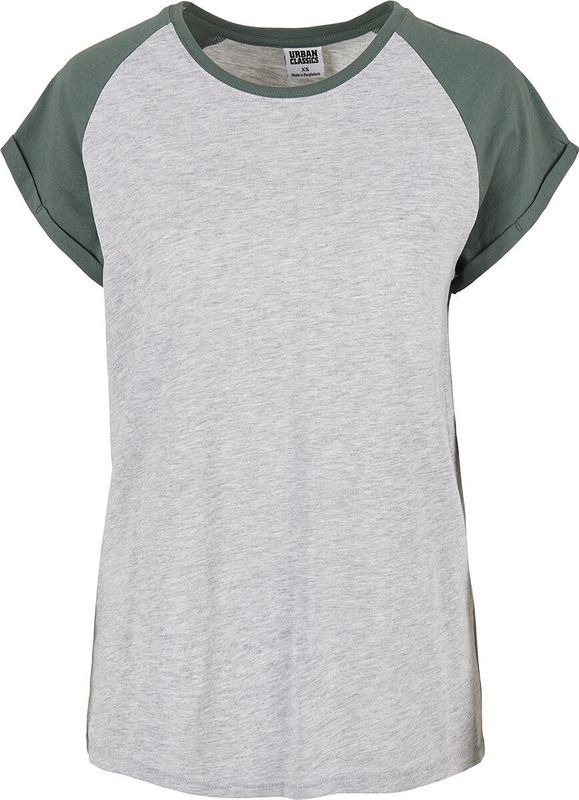 Urban Classics - Contrast Raglan Dames T-shirt Grijs