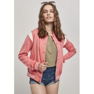 Urban Classics - Inset Sweat Jacket - College Jacket - Palepink/Wit - Aangenaam Sweatmateriaal