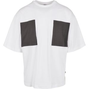 Urban Classics - Big Double Pocket Heren T-shirt - Wit Grijs