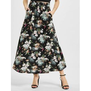 Urban Classics - Viscose Midi Rok - Gebloemd - 100% Viskose - Elastische Tailleband