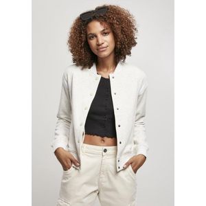 Urban Classics - College Sweatjack - Lichtgrijs/Wit - Dames