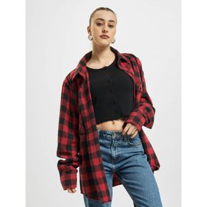 Urban Classics - Button Up Rib Crop top - Zwart