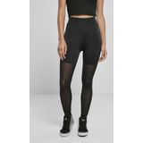Urban Classics - High Waist Transparent Tech Mesh Sportlegging - Zwart