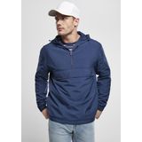 URBAN CLASSICS Winddichte jas voor heren, 3 zakken, elastische manchetten, capuchon met trekkoord, ritssluiting, 100% polyester, verschillende kleuren verkrijgbaar, maten: XS - 5XL, Donkerblauw