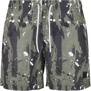 Urban Classics - Zwembroek - Wit - 100% Polyester - Patroon