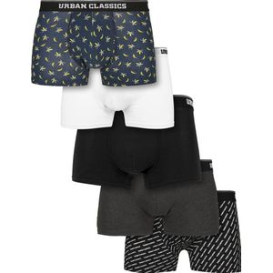 Urban Classics - Boxershorts - Zwart/Wit - Verpakking van 5 Stuks - 3XL