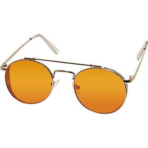 Urban Classics Unisex zonnebril met UV 400-bescherming voor mannen en vrouwen, zonnebril Chios in 3 kleurvarianten, één maat, goud/oranje., One Size