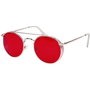 Urban Classics Uniseks zonnebril met UV 400-bescherming voor mannen en vrouwen, zonnebril Chios in 3 kleurvarianten, één maat, goud/rood, One Size
