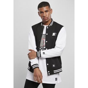STARTER BLACK LABEL Heren Starter College Fleece Jacket, zwart/wit, XL