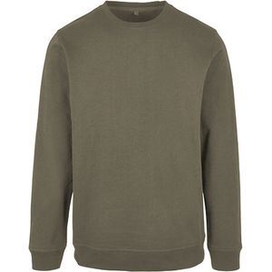 Basic - Crewneck Sweater - Olive - Katoen