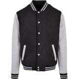 Baseball - Jacket - Zwart - Katoenmix - Geribde Kraag, Regular Fit, Ribgebreide Elementen