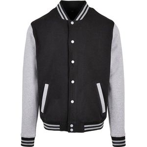 Baseball - Jacket - Zwart - Katoenmix - Geribde Kraag, Regular Fit, Ribgebreide Elementen