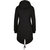 Build Your Brand - Ladies Sweat Parka - Jas - Zwart - Katoenmix met Capuchon en Kangoeroezak