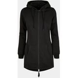 Build Your Brand - Ladies Sweat Parka - Jas - Zwart - Katoenmix met Capuchon en Kangoeroezak