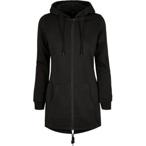 Build Your Brand - Ladies Sweat Parka - Jas - Zwart - Katoenmix met Capuchon en Kangoeroezak