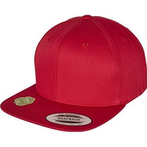 Yupoong Flexfit Unisex Snapback Cap van organisch katoen met rechte klep, Organic Cotton Baseball Cap, in grootte verstelbaar, eenheidsmaat, rood, Eén maat