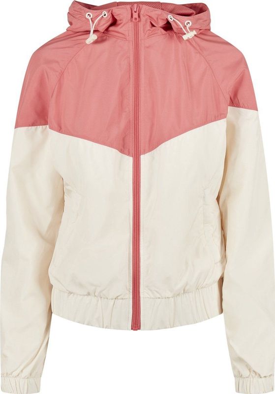 Urban Classics - Ladies Arrow Windbreaker - Damesjas - Paleprose-Roze/Wit
