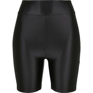 Urban Classics Glanzende metalen Cycle Shorts Dames Shorts, zwart.