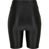 Urban Classics - Highwaist Shiny Metallic Korte cycle broek - Zwart