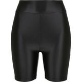 Urban Classics - Highwaist Shiny Metallic Korte cycle broek - Zwart