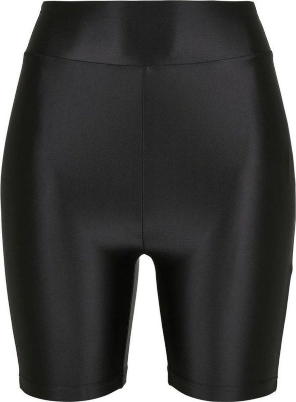 Urban Classics - Highwaist Shiny Metallic Korte cycle broek - Zwart