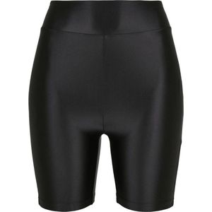 Urban Classics - Highwaist Shiny Metallic Korte cycle broek - Zwart
