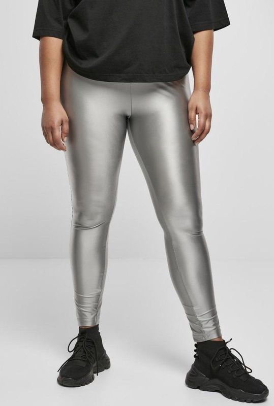 Urban Classics - Highwaist Shiny Metalic Legging - Zilverkleurig