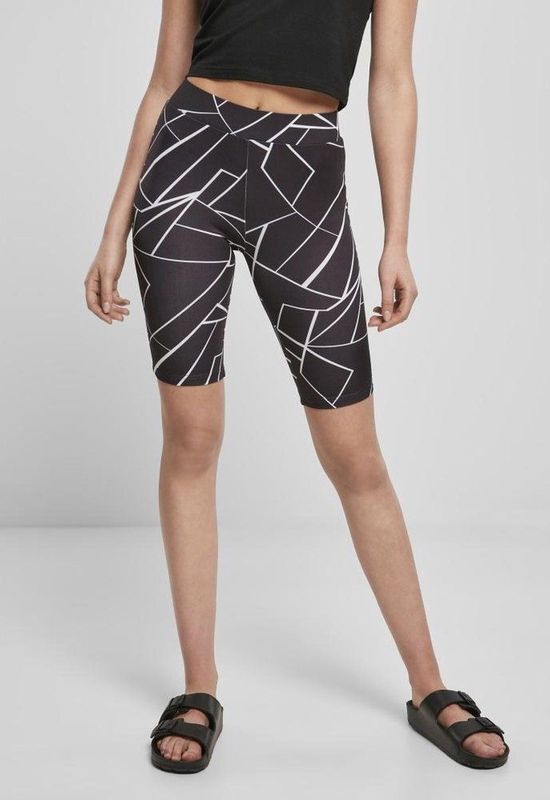 Urban Classics - Korte Cycle Broek - Zwart - AOP Geometric
